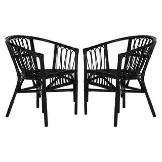SAFAVIEH Adriana Rattan Accent Chairs (Set of 2) - 22.8" W x 23.6" L x 30.3" H | Bed Bath & Beyond