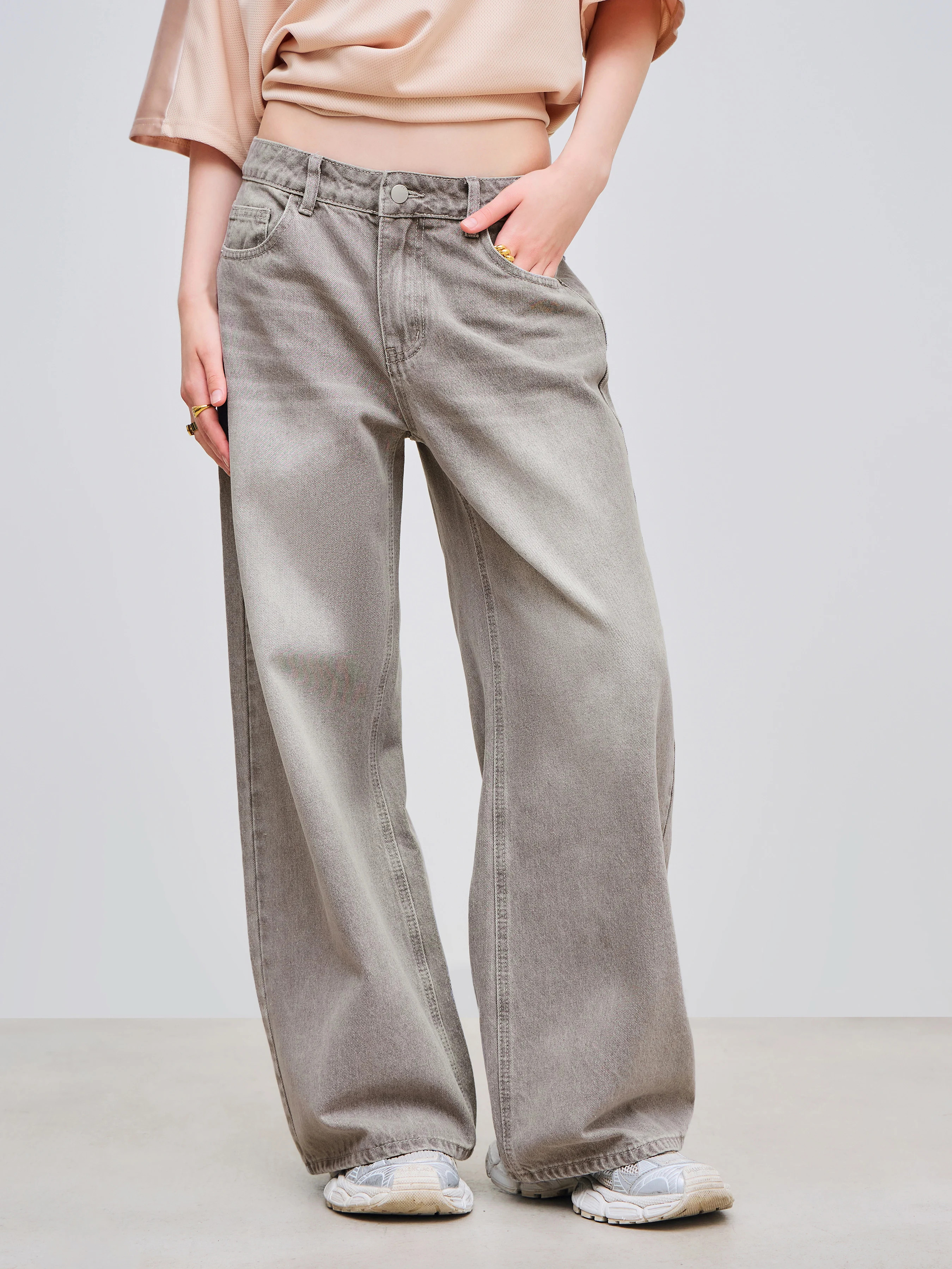 Denim Cider Denim Low Rise Solid Pocket Straight Leg Jeans For Daily Casual | Cider