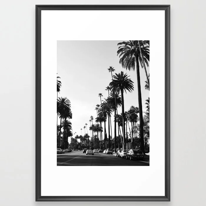 Los Angeles Black and White Framed Art Print | Society6