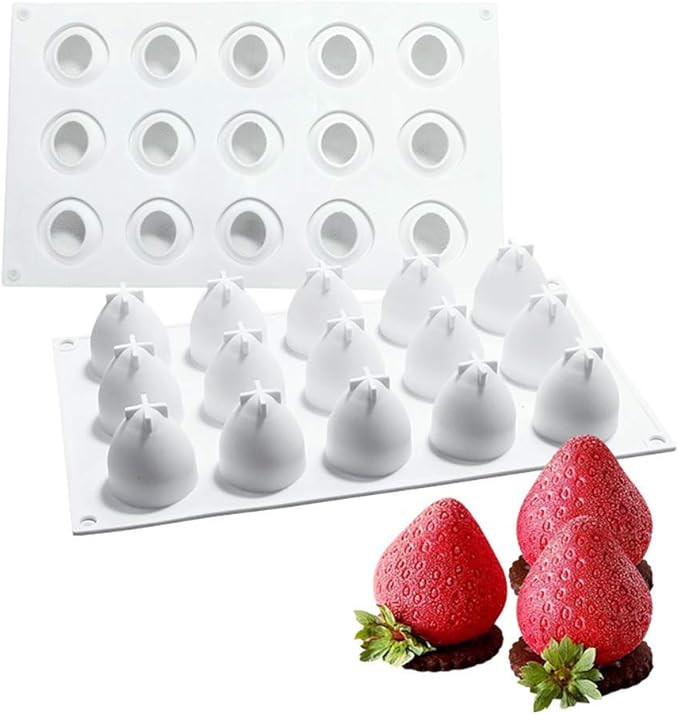 OCPO KITCHEN 3D Strawberry Silicone Mold for Baking Mousse Cake, Fruit Dessert, Pastry, Chocolate... | Amazon (US)