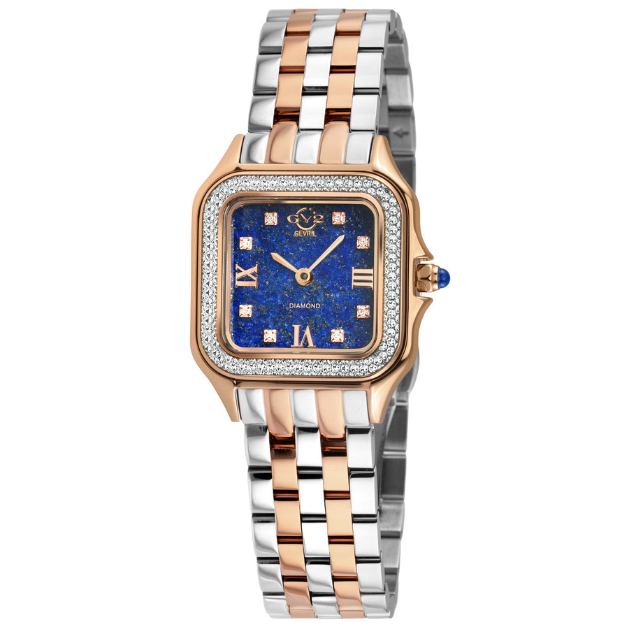 GV2 by Gevril Milan Diamond Blue Dial Ladies Watch 121141B | Jomashop.com & JomaDeals.com