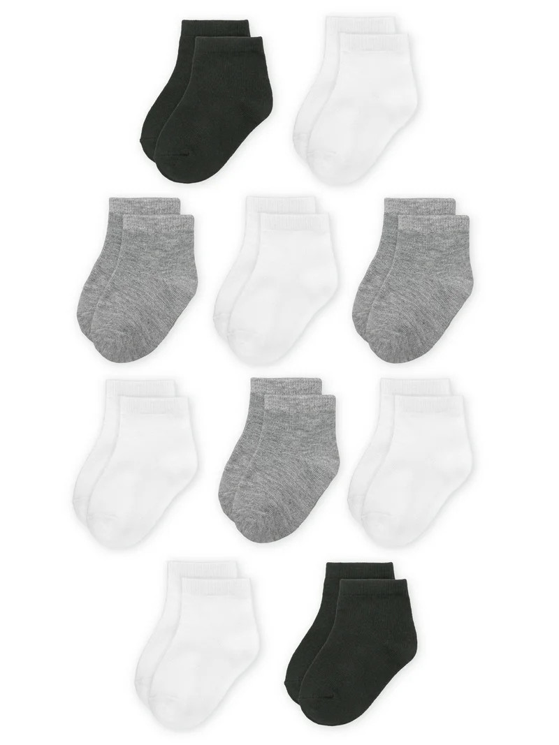 Wonder Nation Boys Ankle Socks, 10 Pack, Size 18M- 36M | Walmart (US)