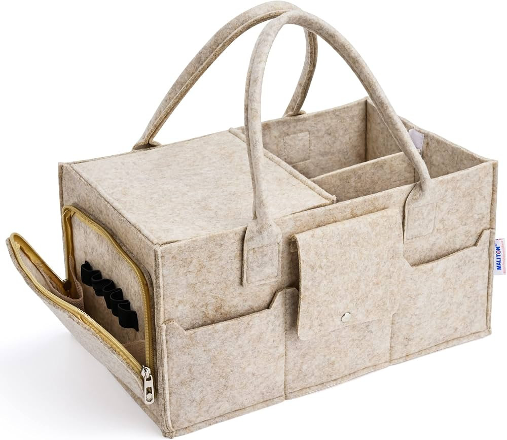 Maliton Baby Diaper Caddy Organizer with Handles, Felt Caddy for Changing Table, Newborn Essentia... | Amazon (US)
