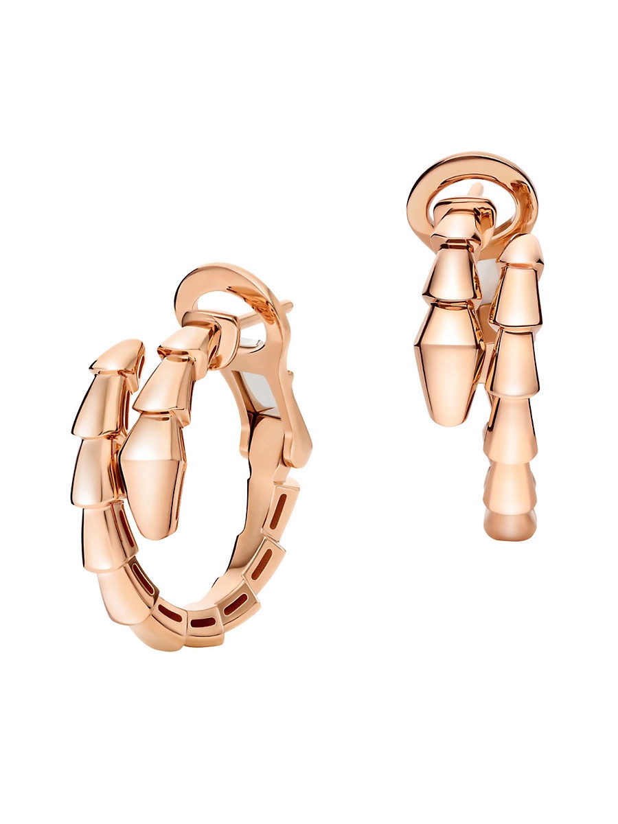 Women's Serpenti Viper 18K Gold Hoop Earrings - Rose Gold | Saks Fifth Avenue
