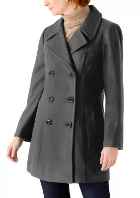 Anne Klein Women's Double Breasted Peacoat, Medium | Belk