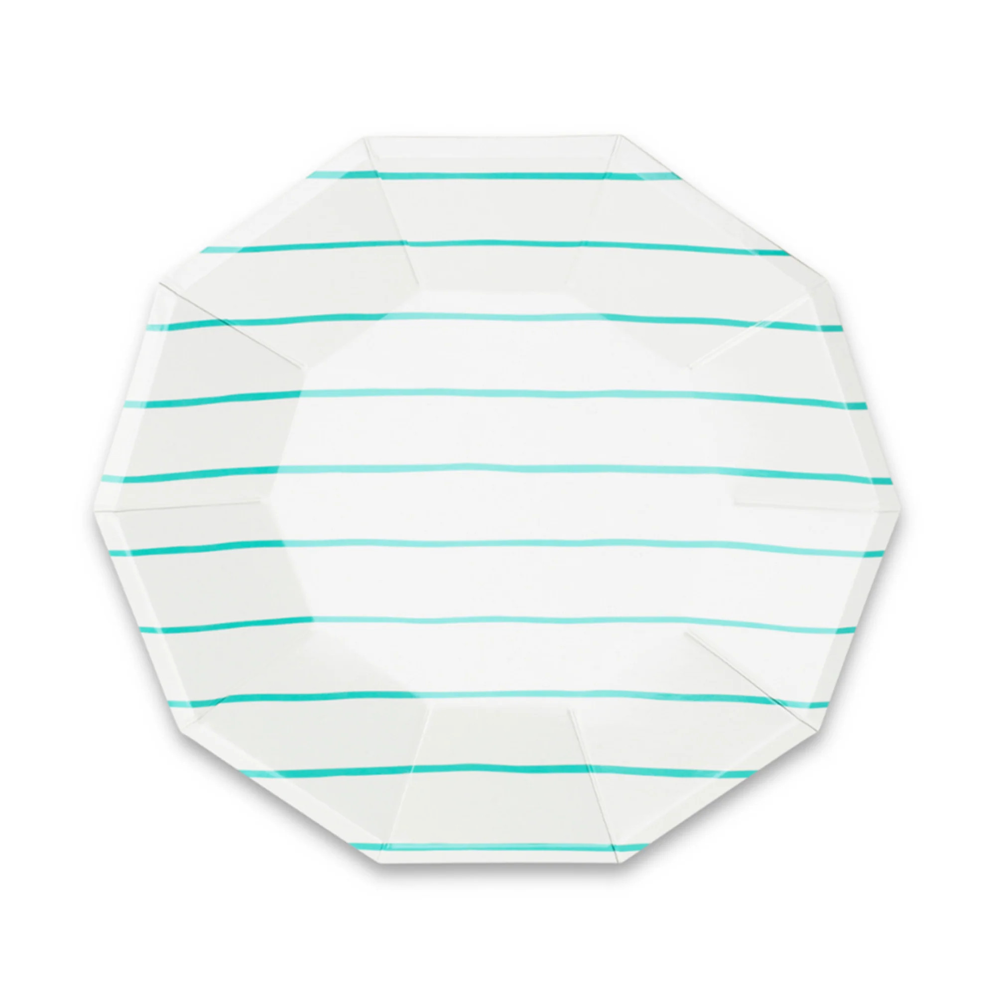 Aqua Frenchie Striped Large Plates | Jollity & CO.