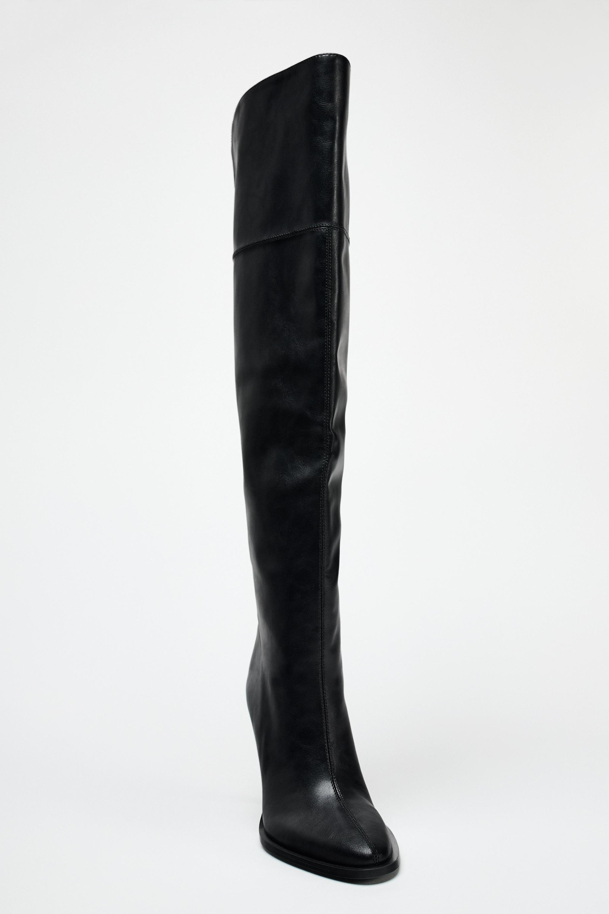 XL OVER THE KNEE HEELED BOOTS | Zara US