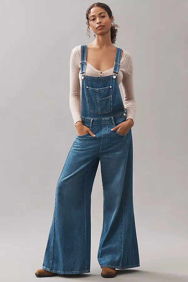 The Adi Denim Flare Overalls by Pilcro | Anthropologie (US)