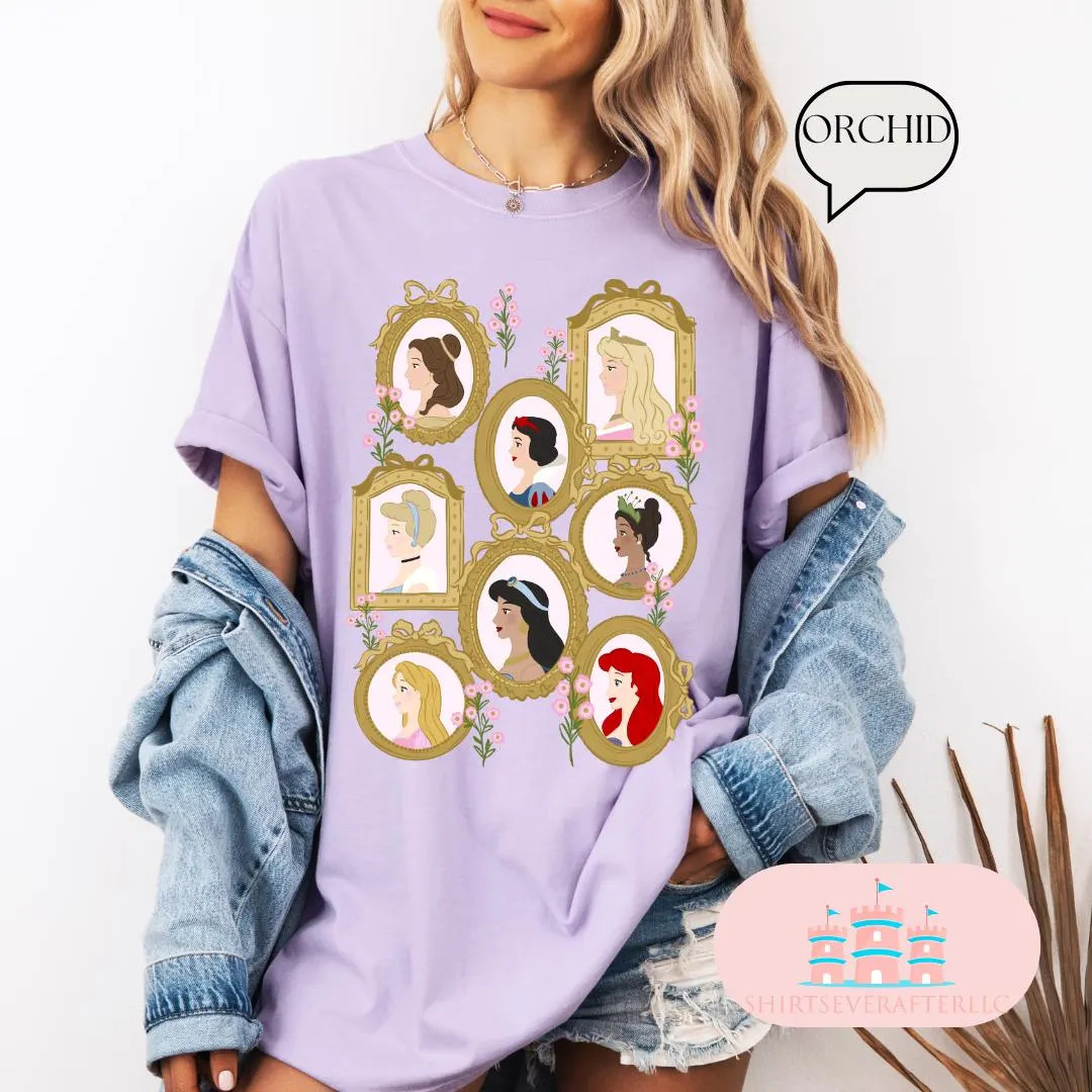 Comfort Color®  Princess Coquette Bow Watercolor Comfort Colors T-shirt, Aurora Ariel Belle Cind... | Etsy (US)