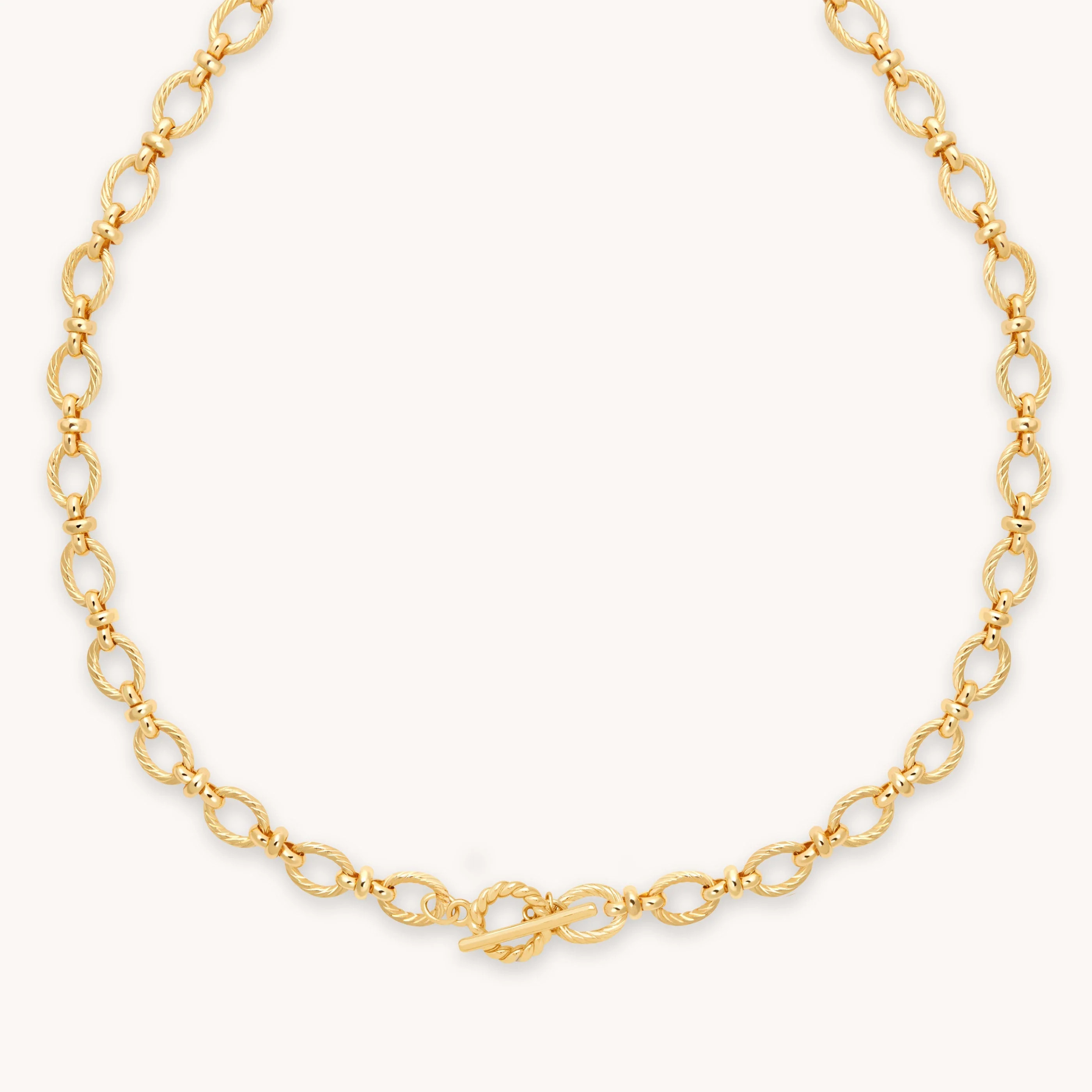 Gold T-Bar Chunky Chain Necklace | Astrid & Miyu | Astrid and Miyu