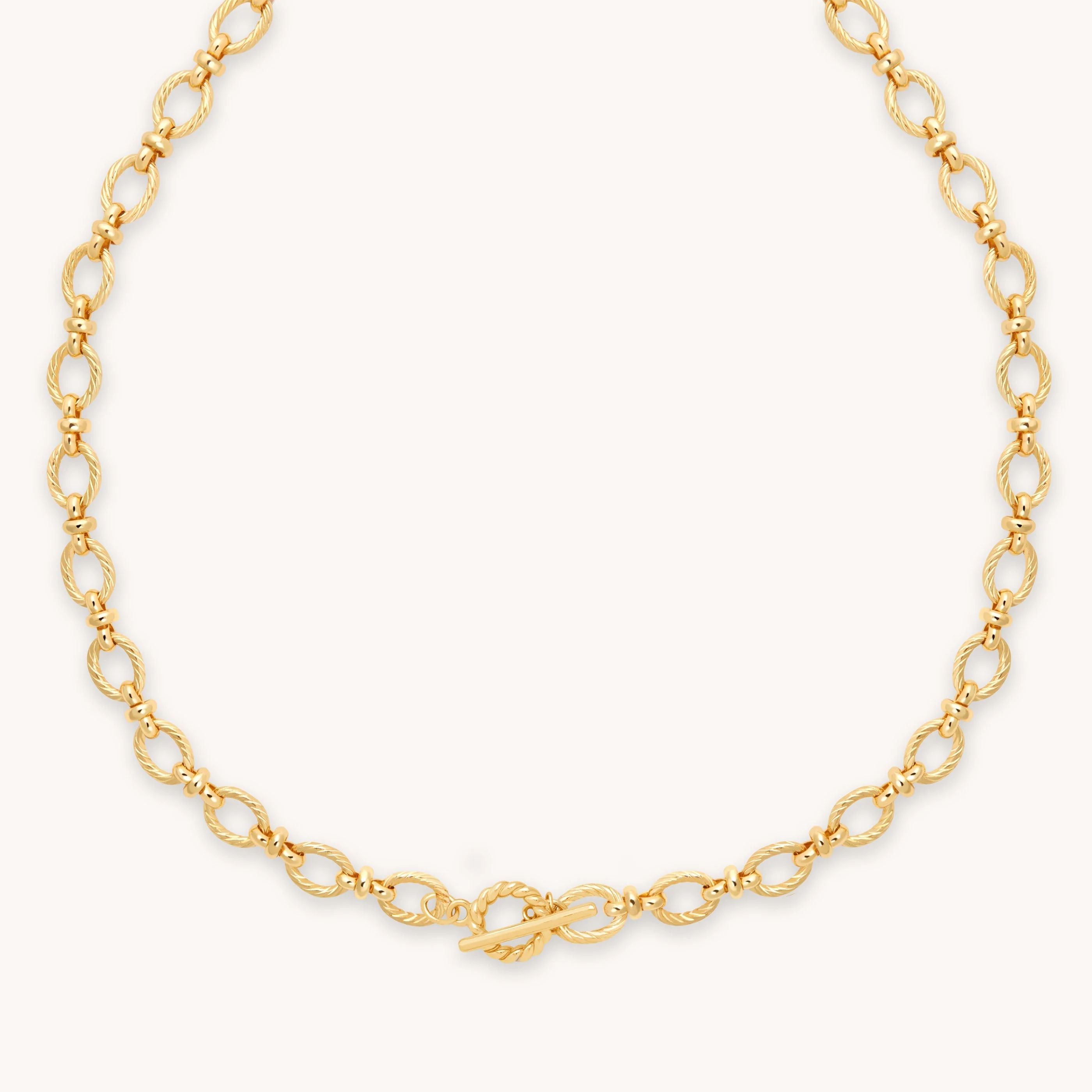 Gold T-Bar Chunky Chain Necklace | Astrid & Miyu | Astrid and Miyu