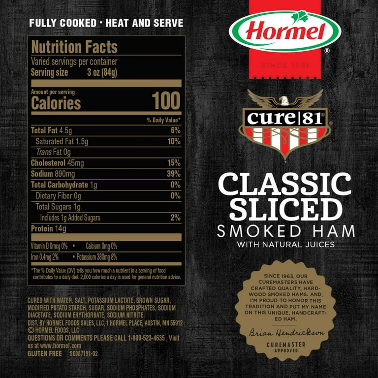 HORMEL CURE 81 Classic Boneless Sliced Half Ham, 3-5.5 lbs. | Walmart (US)