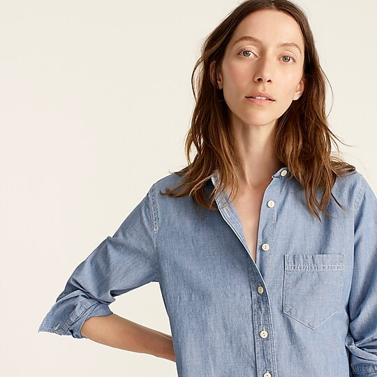 Classic-fit chambray shirtdress | J. Crew US