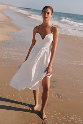 Maeve Seamed Contrast Mini Dress | Anthropologie (US)