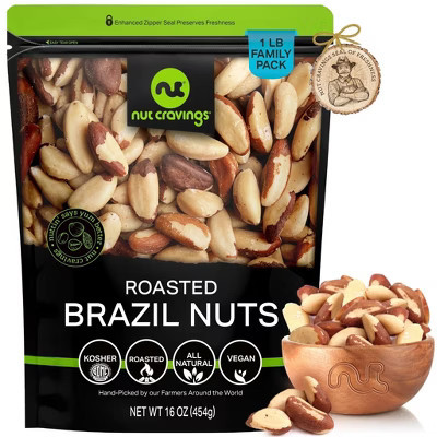 Brazil Nuts Roasted Unsalted, Whole by Nut Cravings, 16oz | Target