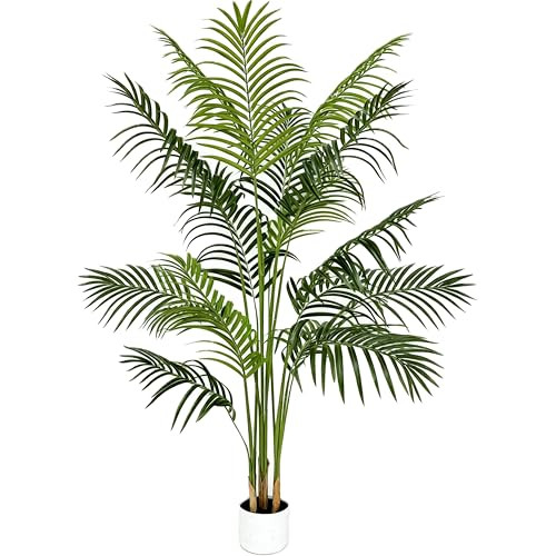 5ft Artificial Palm Tree – Realistic Fake Palm Tree Decor for Indoor & Outdoor – Large Tropical Faux Palm Tree, Low Maintenance Artificial Indoor Plant, Fake Palm for Home, Office & Patio | Amazon (US)