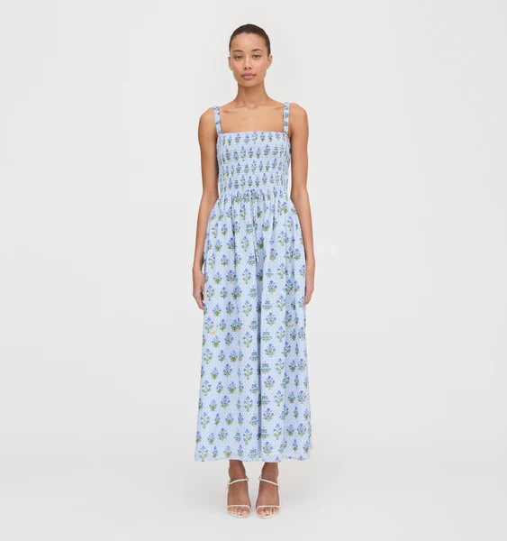 The Anita Nap Dress - Blue Block Print | Hill House Home US