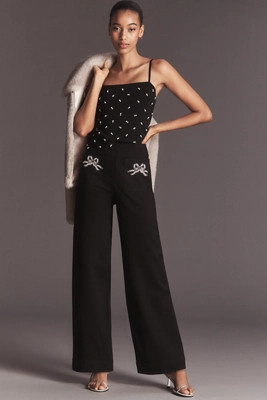 The Colette Full-Length Embroidered Pocket Pants by Maeve | Anthropologie (US)