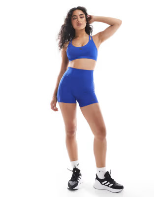 adidas Strength light support bra in blue | ASOS (Global)