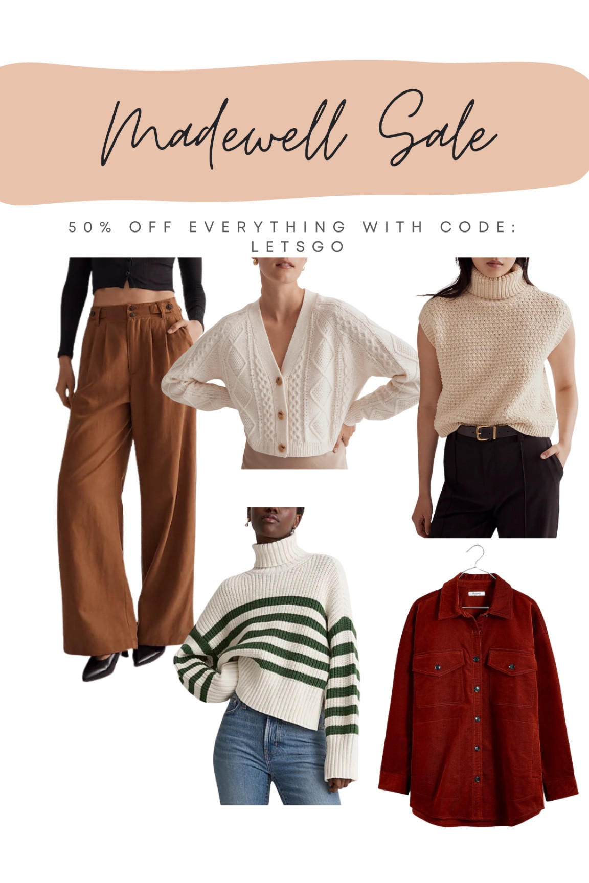 Madewell Sale - 50% off everything with code: LETSGO

#LTKCyberWeek #LTKHoliday #LTKGiftGuide