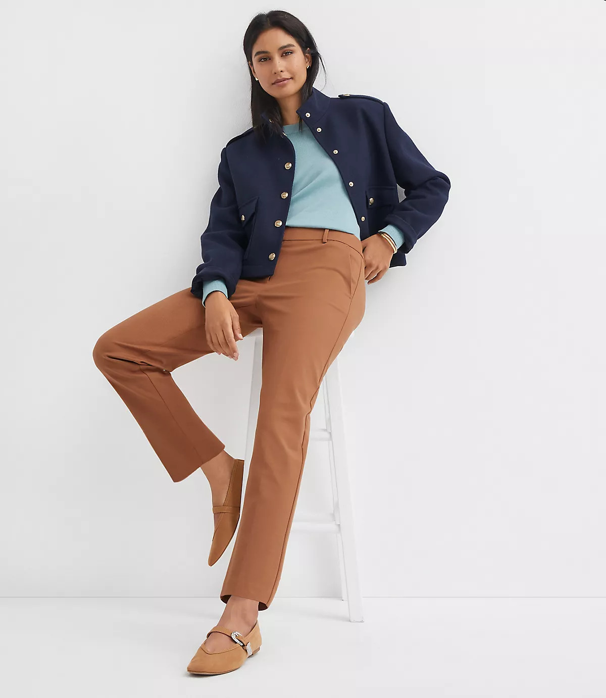 Riviera Slim Pants in Doubleweave | LOFT