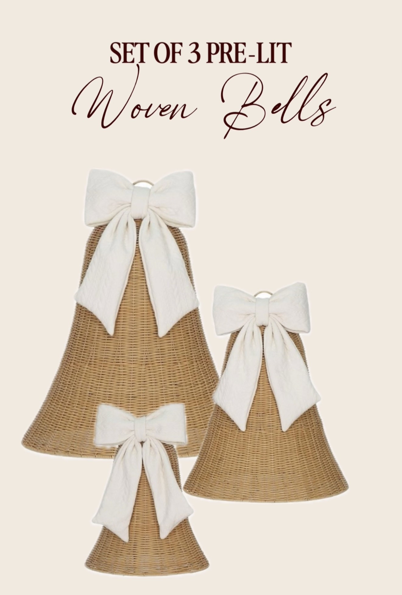 Woven bells | pre-lit woven bells | Christmas decor | McGee & Co style

#LTKSeasonal #LTKHome
