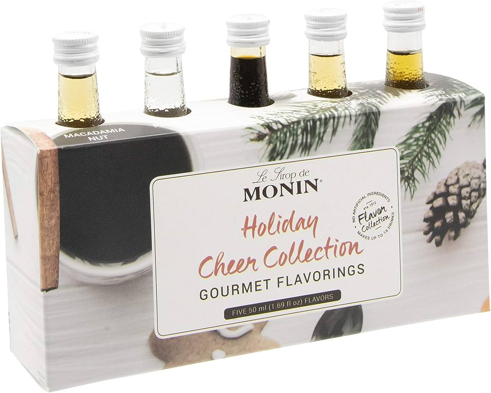 Monin 5-Flavor Holiday Cheer Collection, Gluten-Free Natural Flavors for Drinks | Amazon (US)