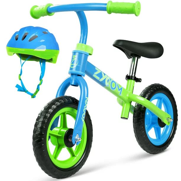 Zycom 10-inch Toddlers Balance Bike Adjustable Helmet Airless Wheels Lightweight Training Bike Bl... | Walmart (US)