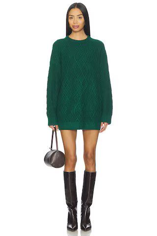 Show Me Your Mumu Canyon Tunic Sweater Dress in Emerald Cable Knit from Revolve.com | Revolve Clothing (Global)