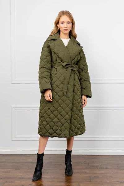 Dorian Green Quilted Duster | J.ING