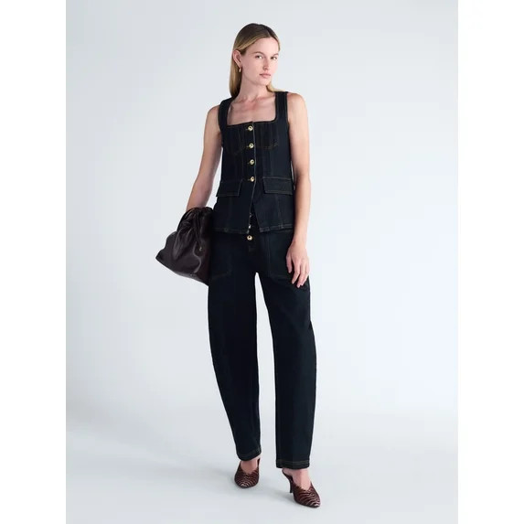 Scoop Women's and Women's Plus Denim Corset Top, Sizes XS-4X | Walmart (US)