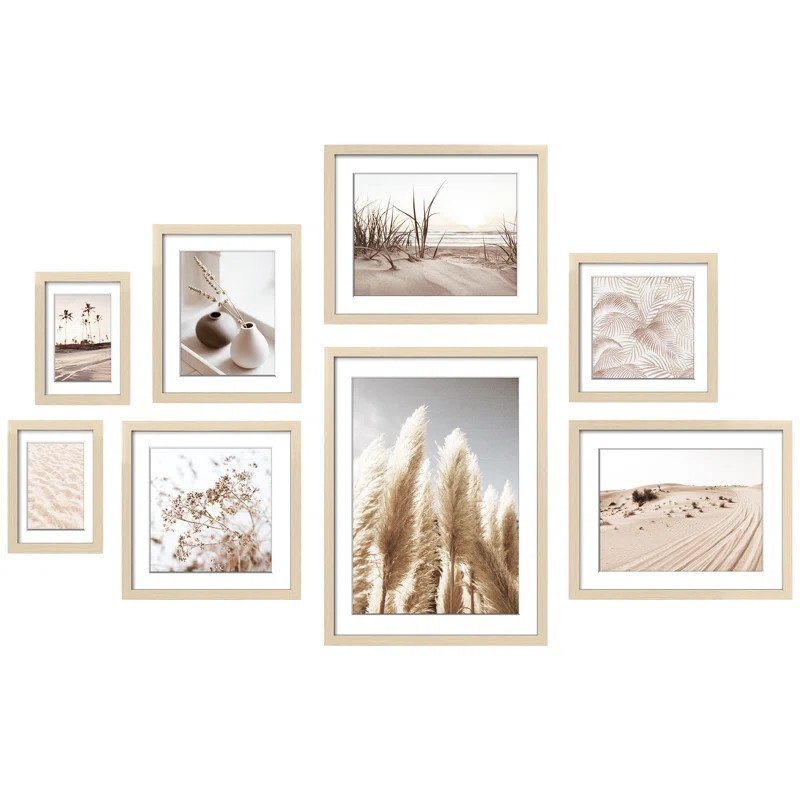 Winston Porter Shivangi Saharan 8 Pack Multi-Size Neutral Gallery Wall Art Set - Picture Frames f... | Wayfair North America