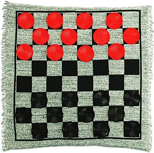 Lulu Home Jumbo Checkers, Giant 3-in-1 Checkers Game Rug Board Game Set | Amazon (US)
