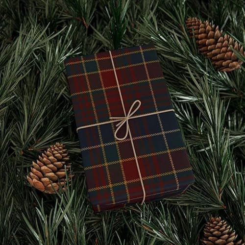 Heritage Plaid Wrapping Paper, Vintage Checkered Gift Wrap Roll and Sheets, Bulk Tartan Packaging Paper for Christmas Birthday Wedding Party, Classic Holiday Gift Wrap Supplies for Men Women Kids, Rustic Scottish Plaid Decor | Amazon (US)