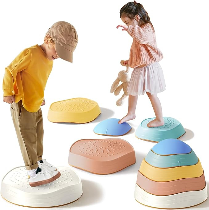 Tiny Land Stepping Stones for Kids, 5pcs Non-Slip Toddler Stepping Stones, Sensory Stepping Stone... | Amazon (US)
