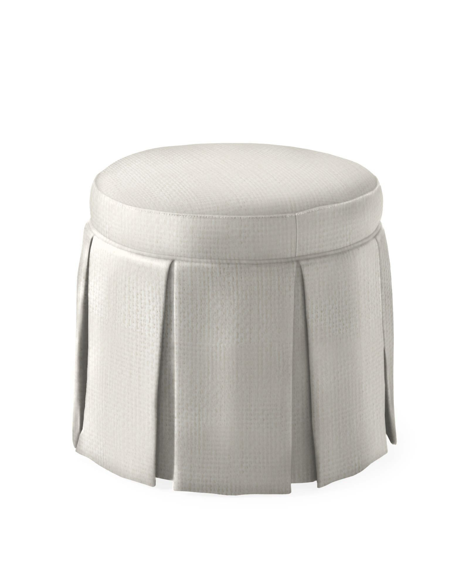 Harrison Round Stool - Skirted | Serena and Lily