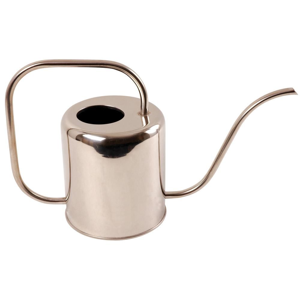 1/2 Gal. Modern Style Stainless Steel Watering Can | The Home Depot