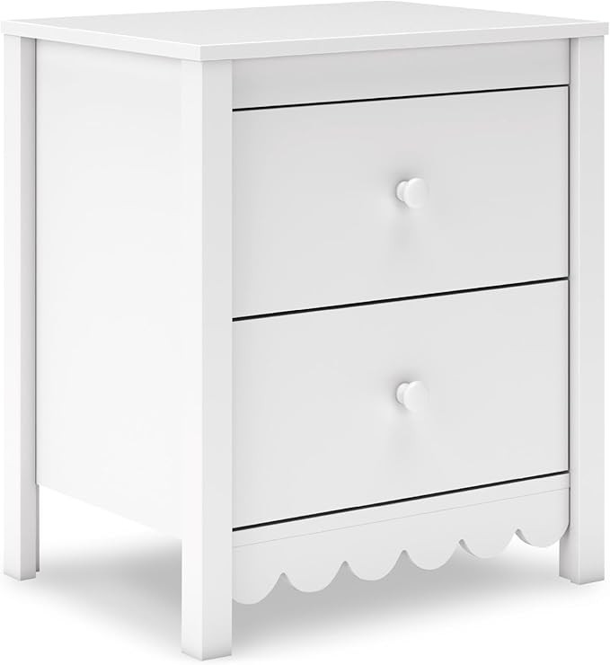 Signature Design by Ashley Hallityn Minimalist 2 Drawer Nightstand, Smooth-Gliding Drawers, Wood,... | Amazon (US)