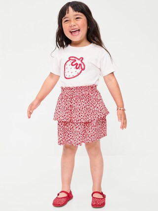 Printed Crinkled Tiered Skirt for Toddler Girls | Old Navy (US)