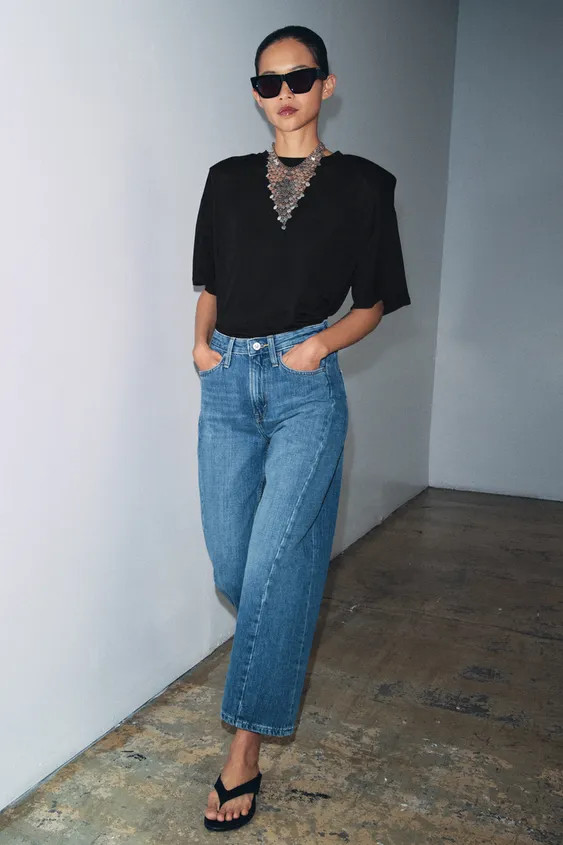 ZW COLLECTION MID-RISE ANKLE RELAXED JEANS | Zara US