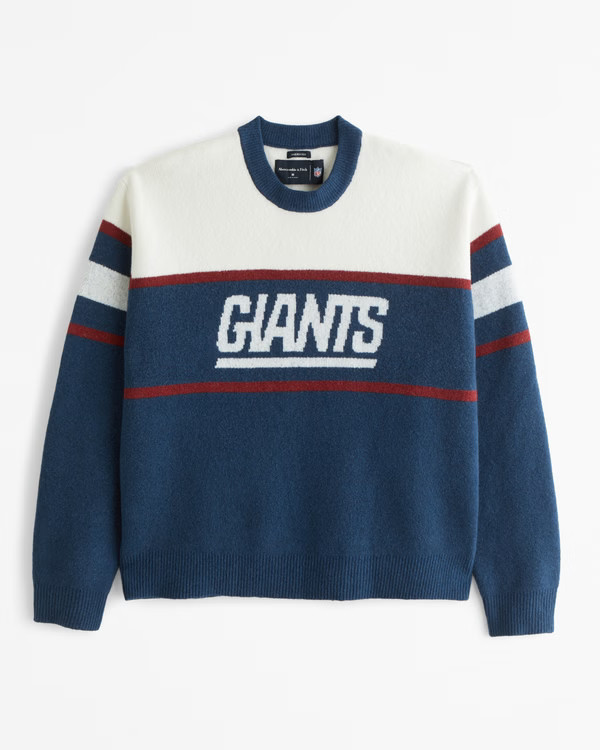 Men's New York Giants Crew Sweater | Men's Tops | Abercrombie.com | Abercrombie & Fitch (US)