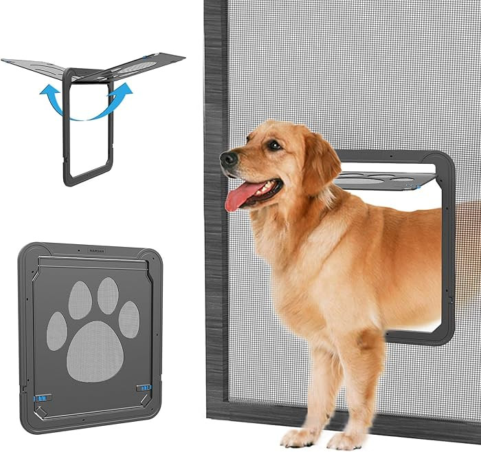 NAMSAN Dog Screen Door, Flap Opening 12 x 14 inches, Dog Door for Screen Door, Magnetic Self-Clos... | Amazon (US)