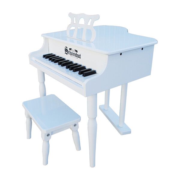 30-Key Classic Baby Grand Piano, White | Maisonette