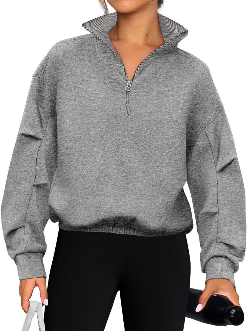 Sweatshirts for Women Half Zip Crop Hoodies Fleece Pullover Stylish Teen Girls Y2K Athletic Fall ... | Amazon (US)