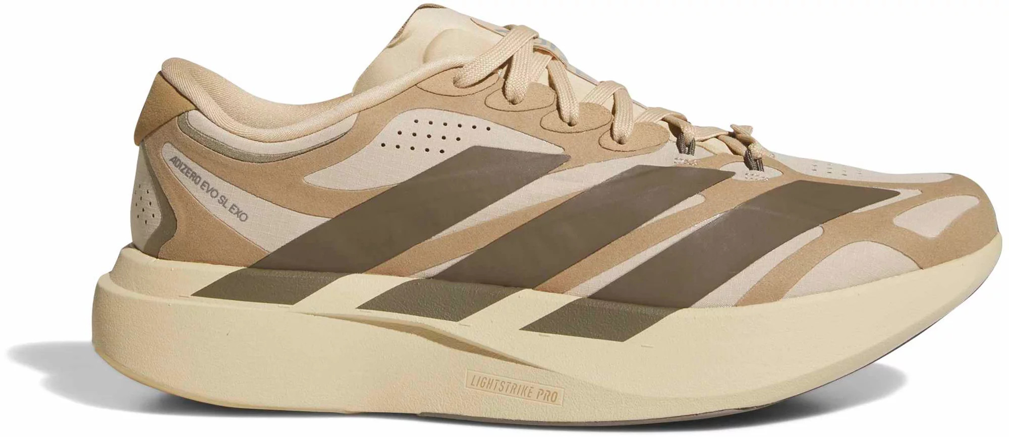 adidas Men's Adizero EVO SL EXO Suede Running Shoes, Size 11.5, Magic Beige/Cargo Brown/Cardboard | DICK'S Sporting Goods