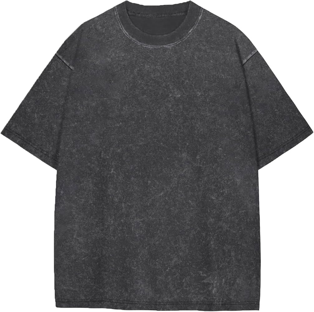 Men's 1 Or 2 Pack Cotton T-Shirts Oversized Short Sleeves Shirts for Men Casual Loose Acid Wash B... | Amazon (CA)