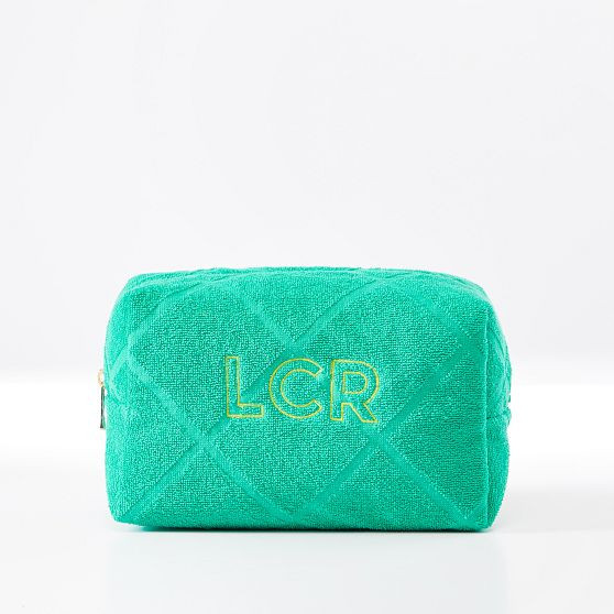 Terry Cosmetic Pouch, Kelly Green | Mark and Graham