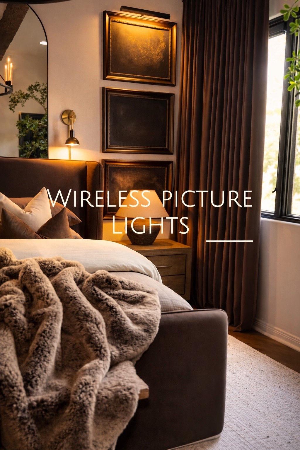 These wireless picture lights were the perfect way to light up my gallery wall in my brown bedroom 🤎✨

Wireless picture lights 
Picture lights 
Gallery wall 
Bedroom Inspo 
Moody bedroom inspo 

Summerthompsonstyles 

#LTKHome #LTKSaleAlert #LTKU