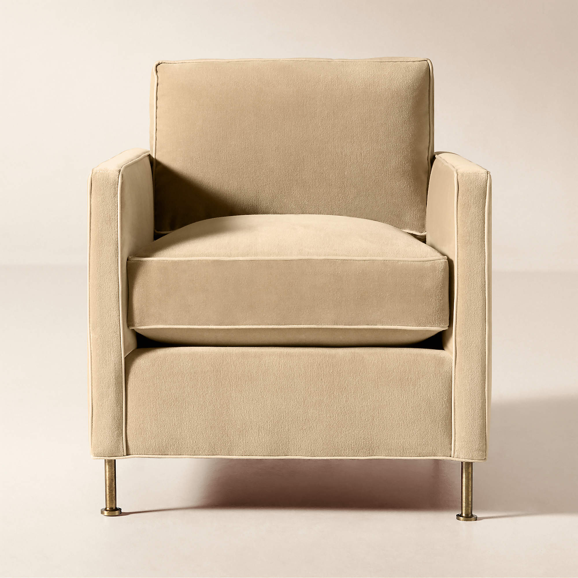 Brett Taupe Velvet Accent Chair Set of 2 + Reviews | CB2 | CB2