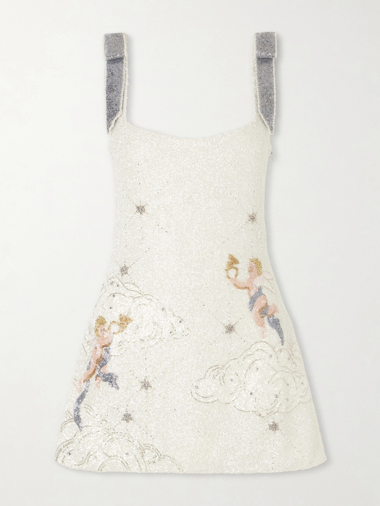 Clio Peppiatt - Cupid Embellished Tulle Mini Dress - Neutrals | NET-A-PORTER (US)